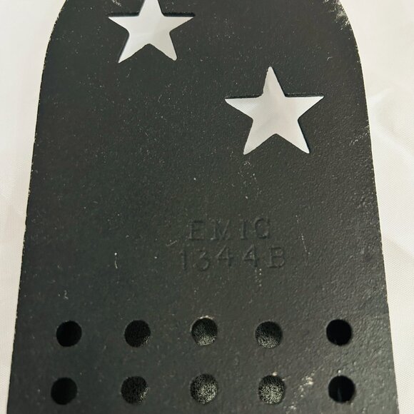 Vintage Black Cast Iron Fireplace Hearth Match Holder Cut Out Stars wall mount - Picture 8 of 16